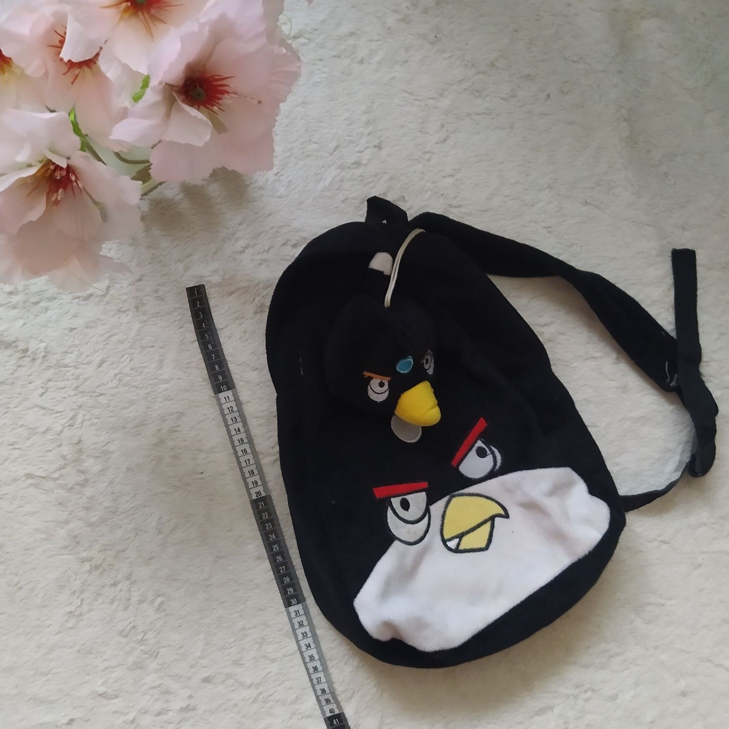 Pluszowy plecak Angry Birds czarna Bomba zimowy miękki dla chłopca