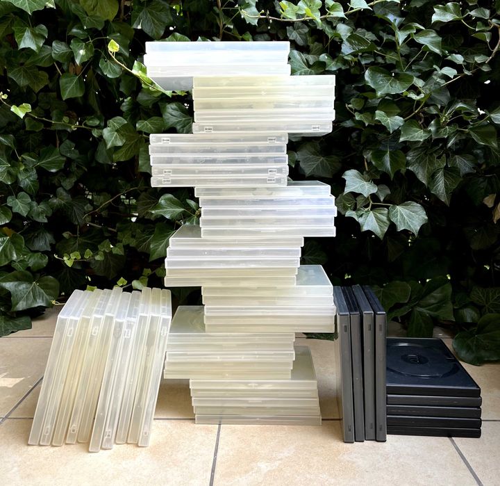 57 Pudełek na płyty DVD/CD puste - na jedną lub dwie płyty