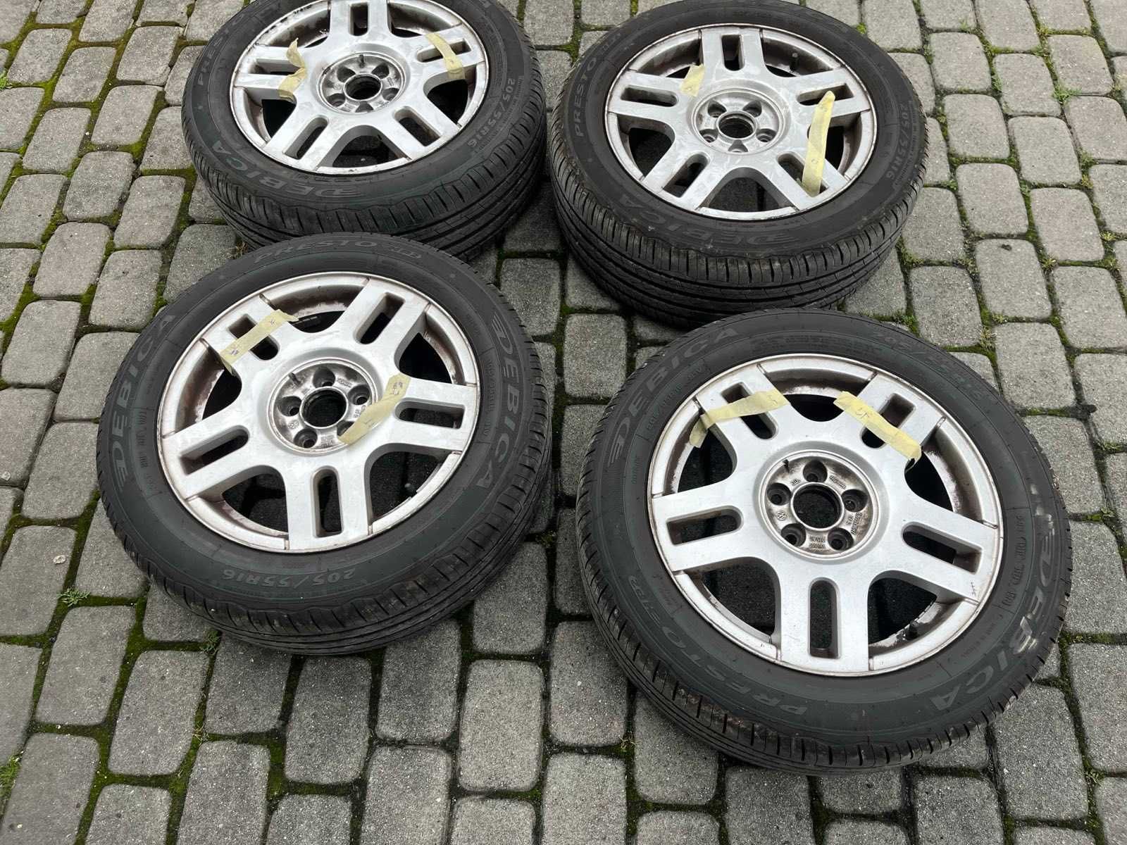 Koła Alufelgi VAG VW 6,5Jx16 5x100 57,1 + Dębica Presto HP2 205/55 R16