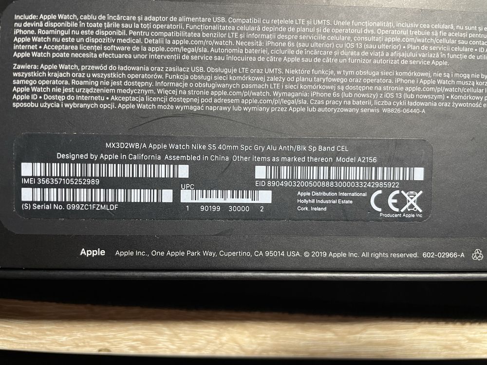 Apple watch 5 celullar 40mm  Nike edition