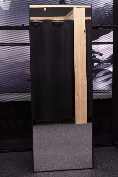 Trzy lustra lustro 160 x 50/60 cm w czarnej wąskiej ramie 1 cm