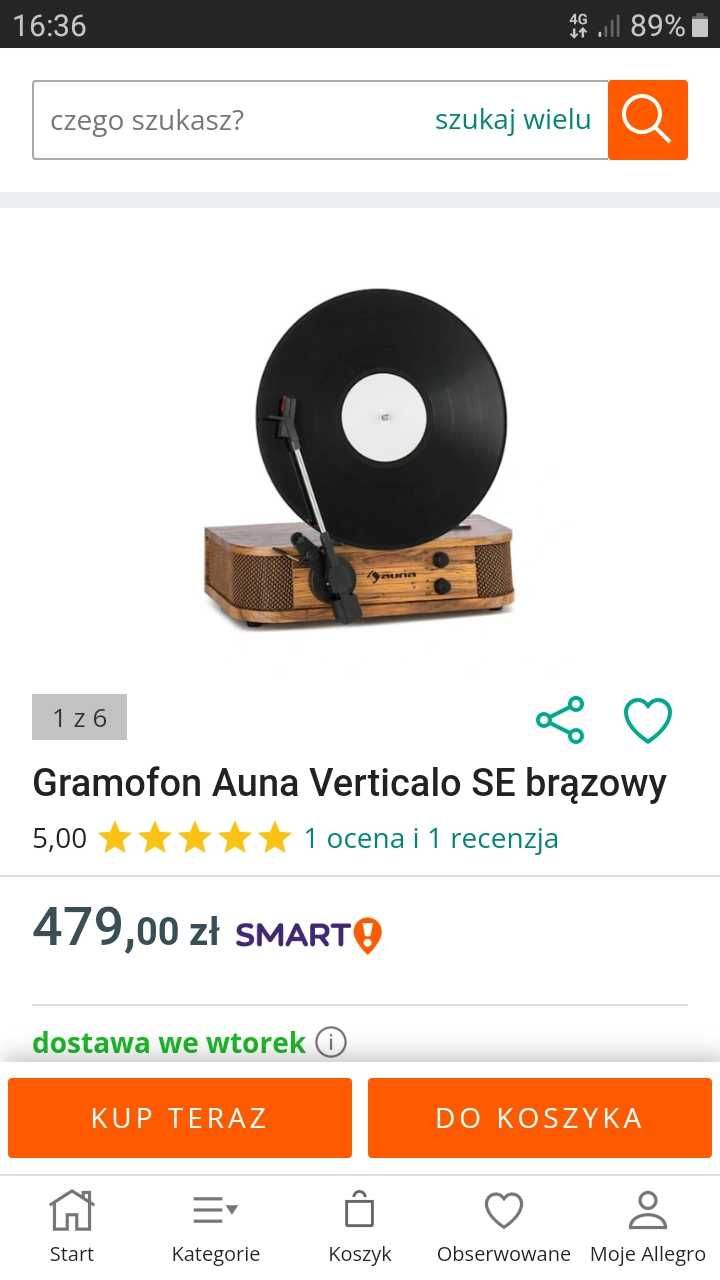 Gramofon Verticalo pionowy Retro USB