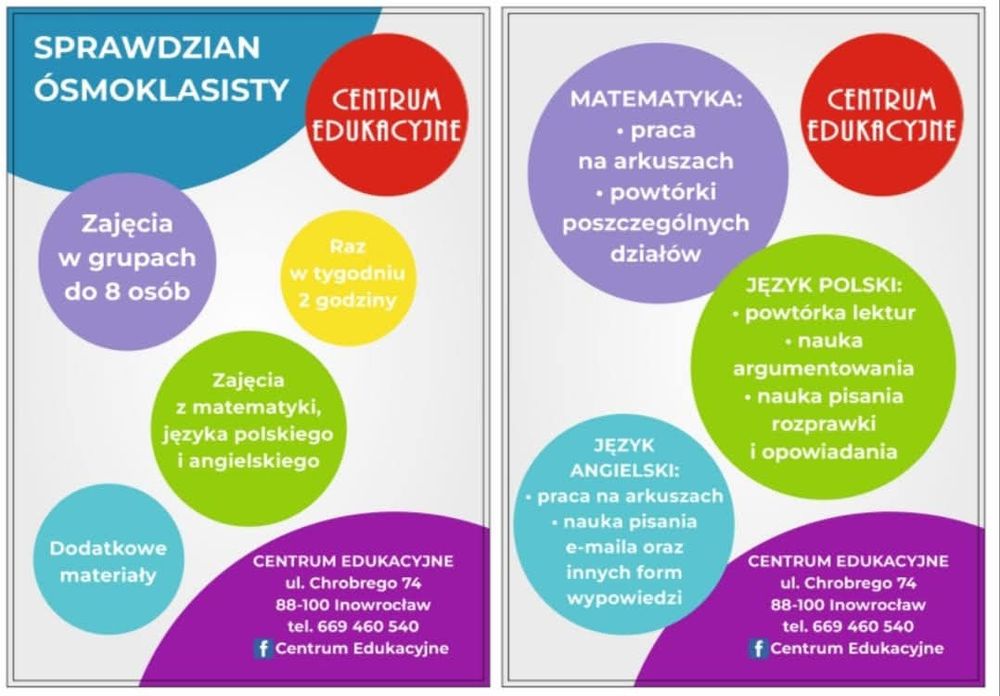 zajęcia przygotowujące do sprawdzianu ósmoklasisty