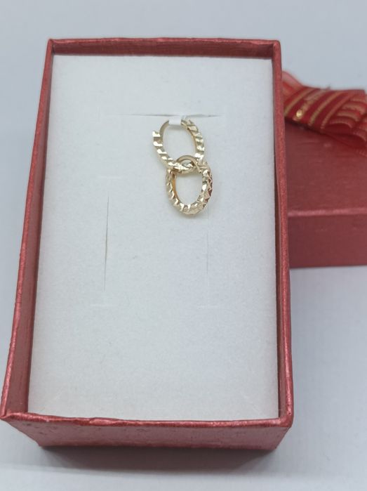 Złote kolczyki owale, złoto 585