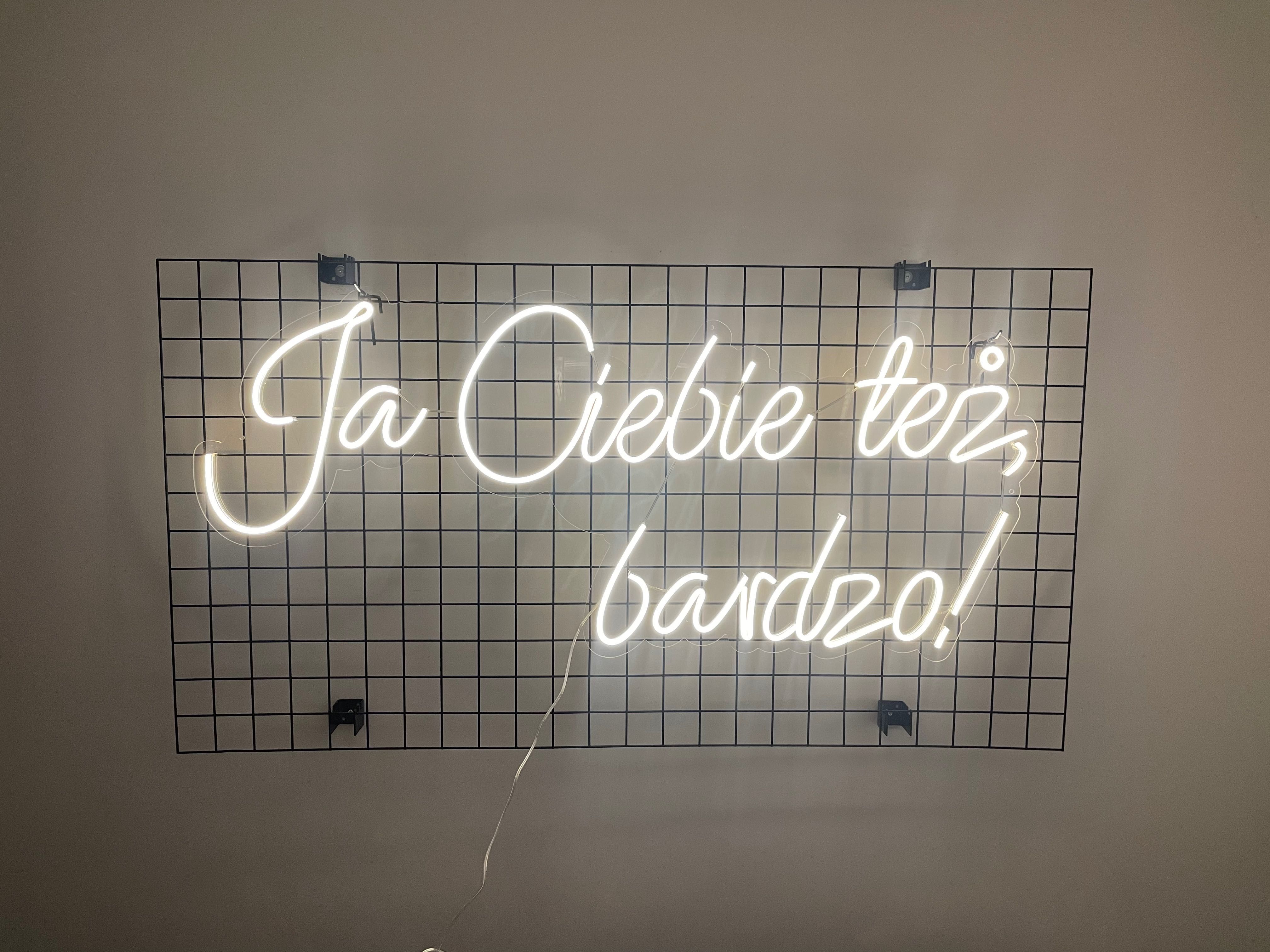 Neon ślubny Ja ciebie też bardzo