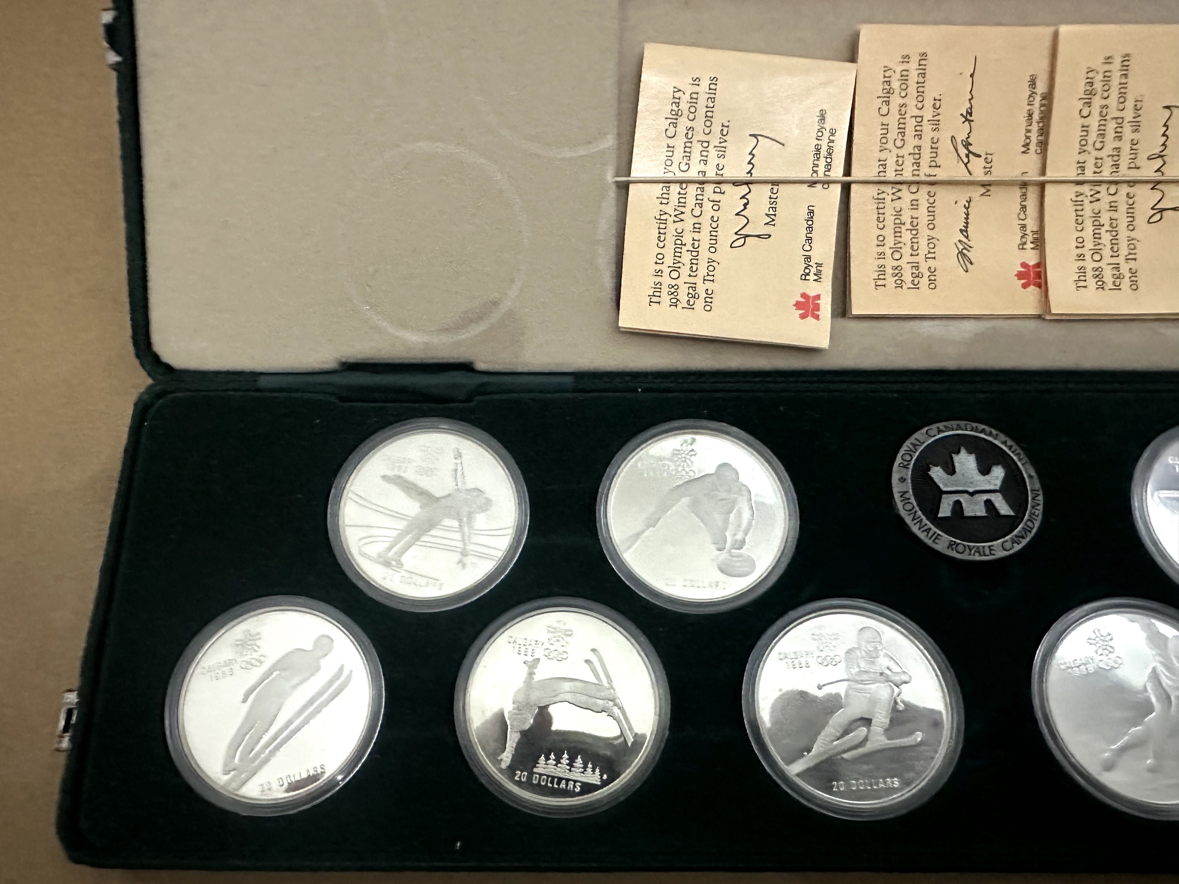 Set 10 moedas 1988 CANADA CALGARY OLYMPICS Silver Proof