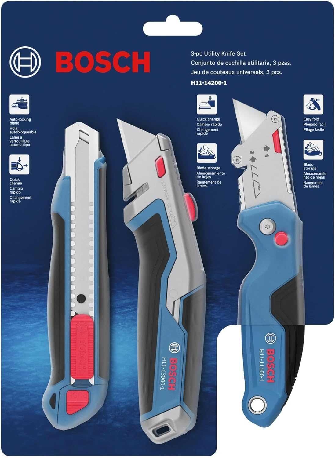 Набор из трех строительных ножей Bosch