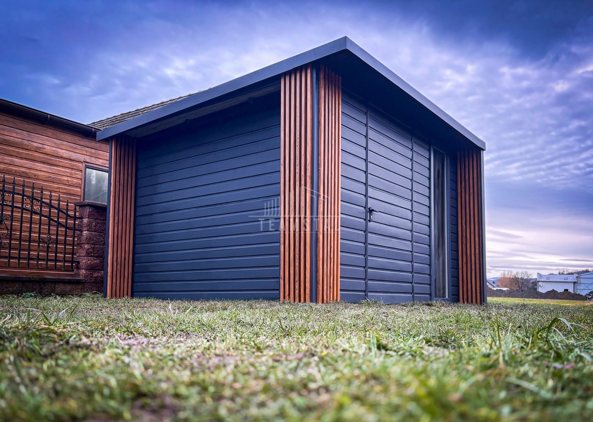 Schowek Domek PREMIUM 3x3m wiata 0,5m drzwi okno Dekor z lameli TS991