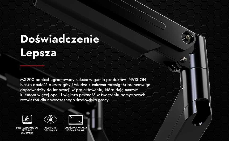 INVISION MX900 Podwójny uchwyt gazowy telewizor monitor 22-32''