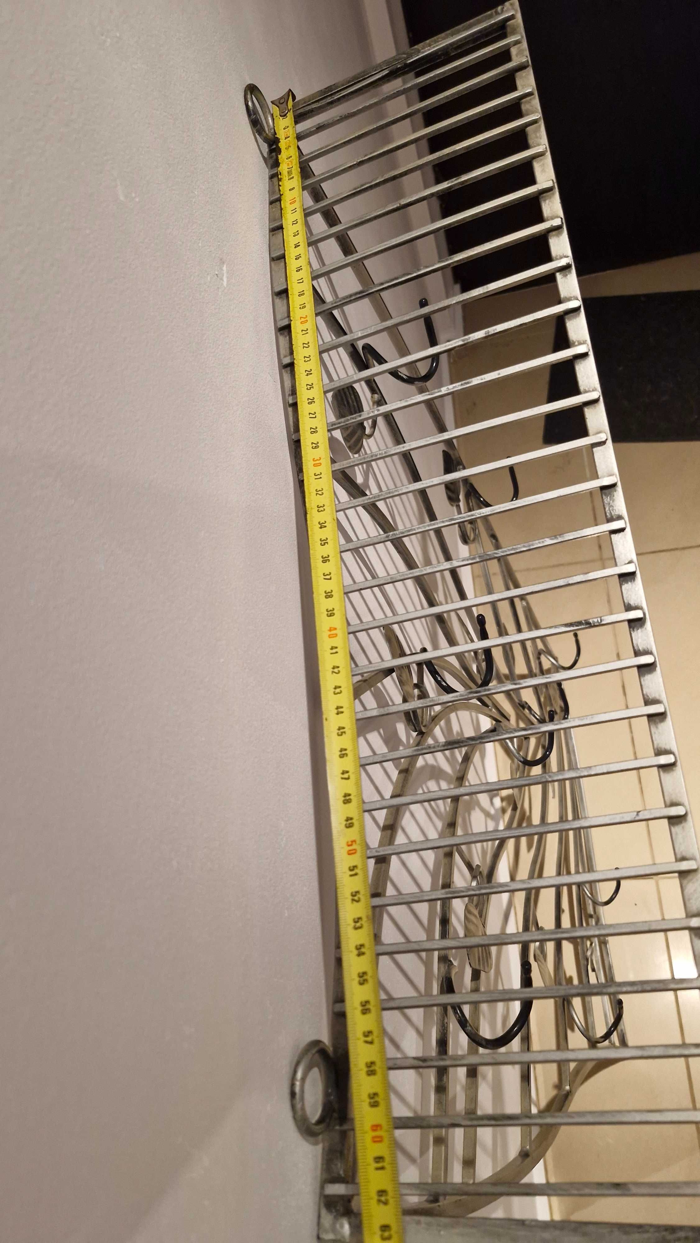Wieszak na ubrania metal duży srebrny wiszący loft stal