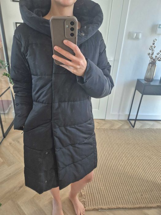 Kurtka plaszcz czarny ciepły ZARA