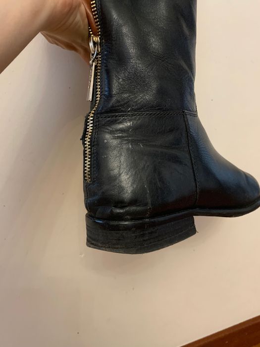 Женские сапоги черные 37 р КОЖА