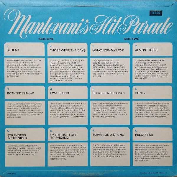 Mantovani And Orchestra – Mantovani's Hit Parade (vinil)