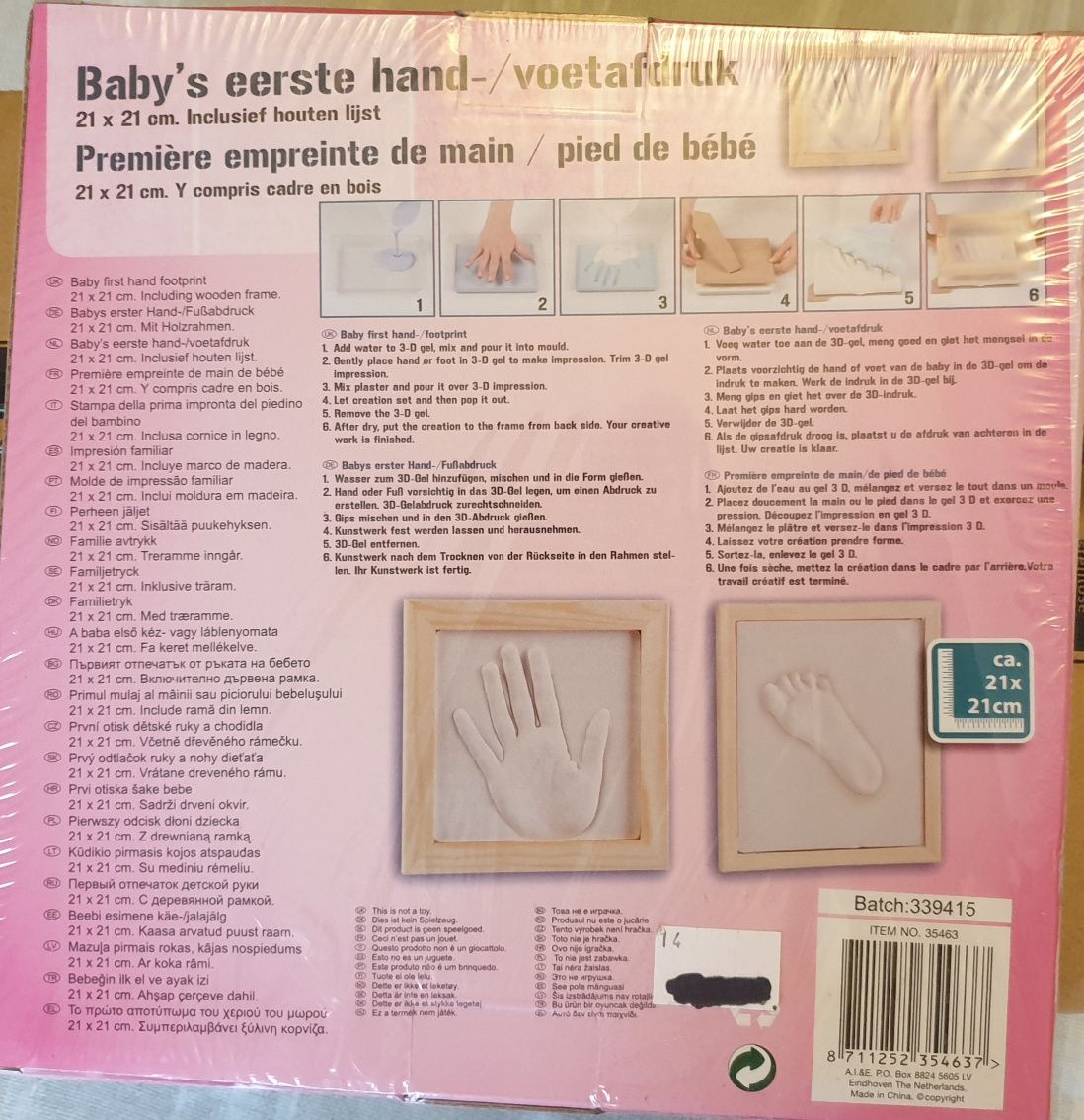 Ramka z odbiciem rączki/stopki maluszka