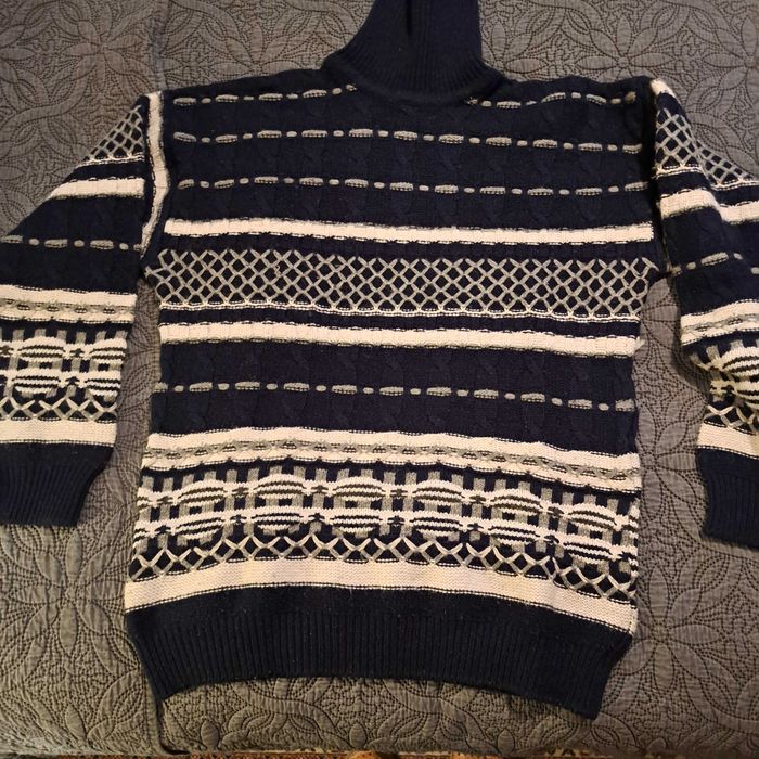 BARIS Wełniany gruby sweter golf/ z golfem shetland r. XL/XXL