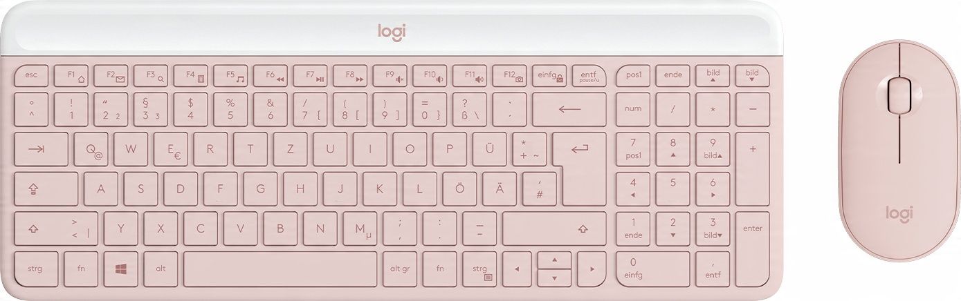 klawiatura i mysz logitech różowe mk470 qwertz układ niemiecki opis