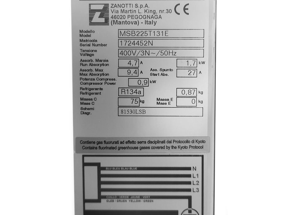 Komora chłodnicza składana S-570 cm + ZANOTTI UNIBLOK MBS 225 T
