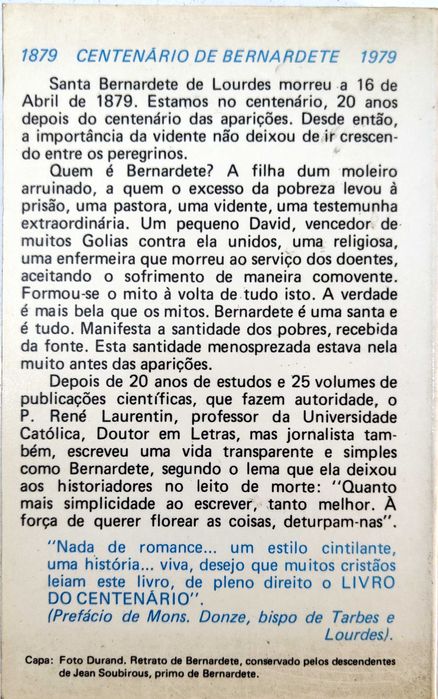 Vida de Bernardete - R. Laurentin - Ref: PBV