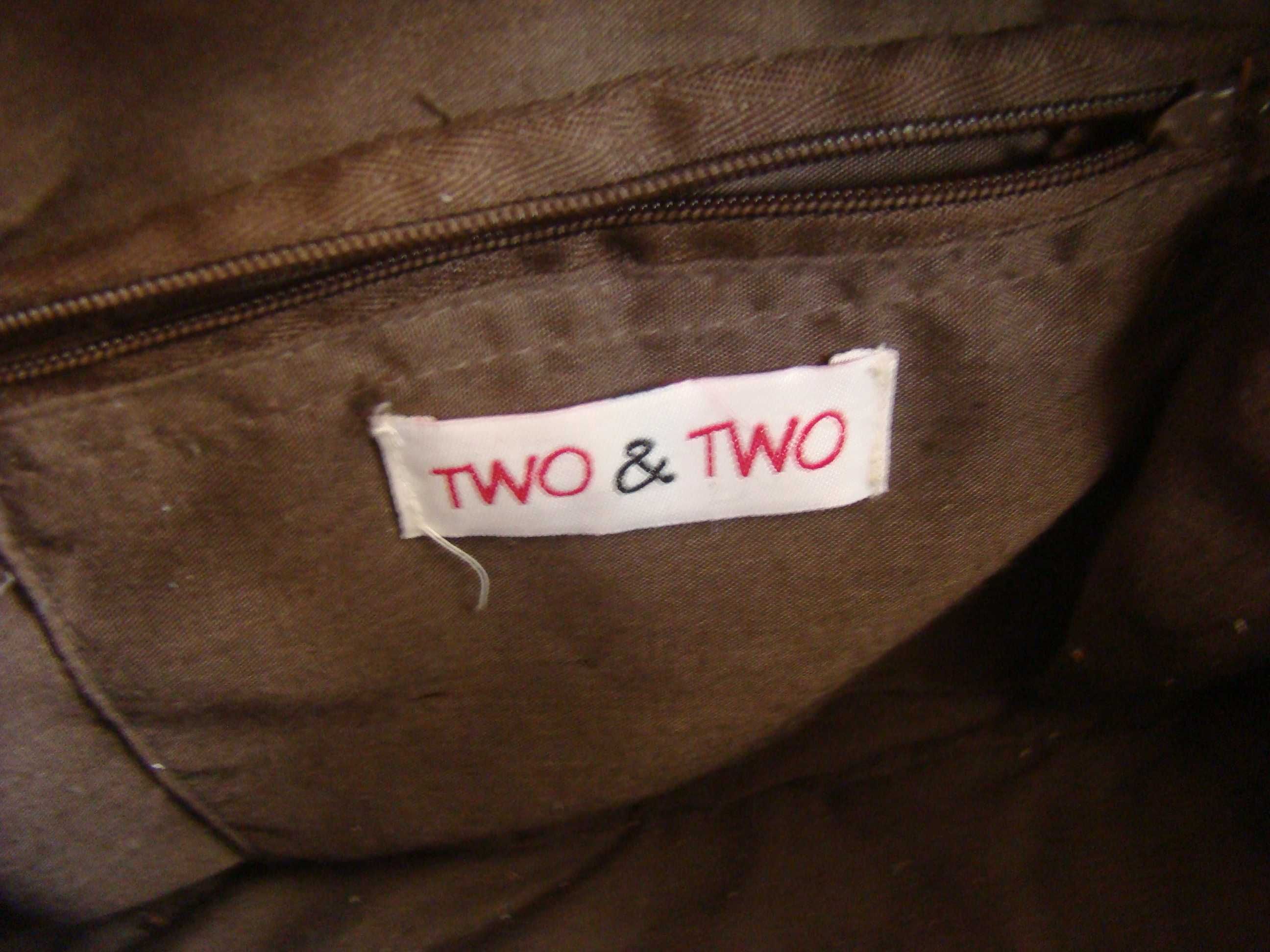 Two&Two torebka z klamrą ala koszyk brązowa