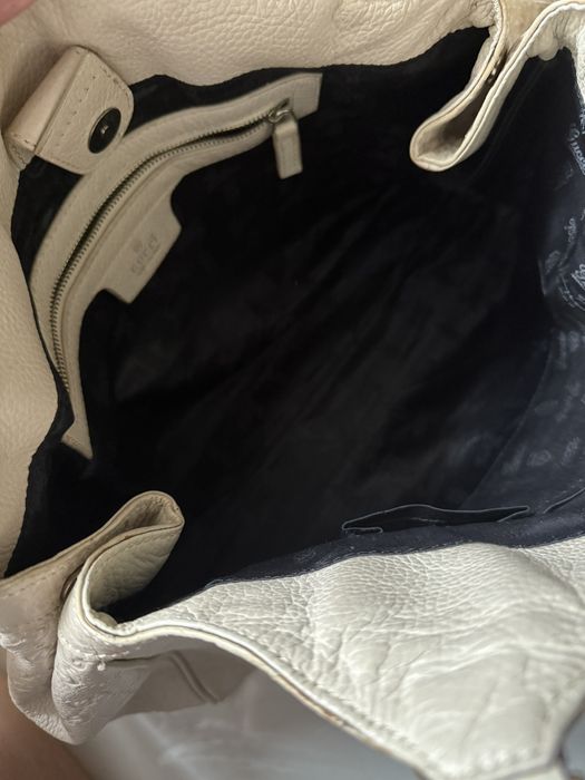 Вінтажна шкіряна сумка-тоут Gucci Sukey Interlocking White,