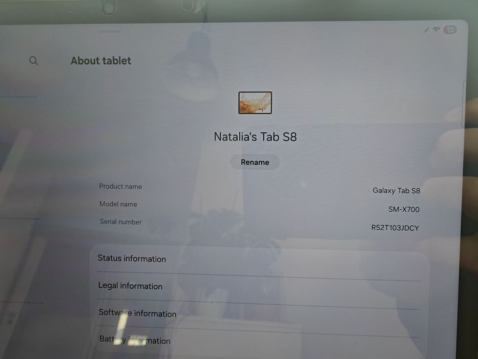 Samsung galaxy tab s8 128 GB + klawiatura +szkło hartowane