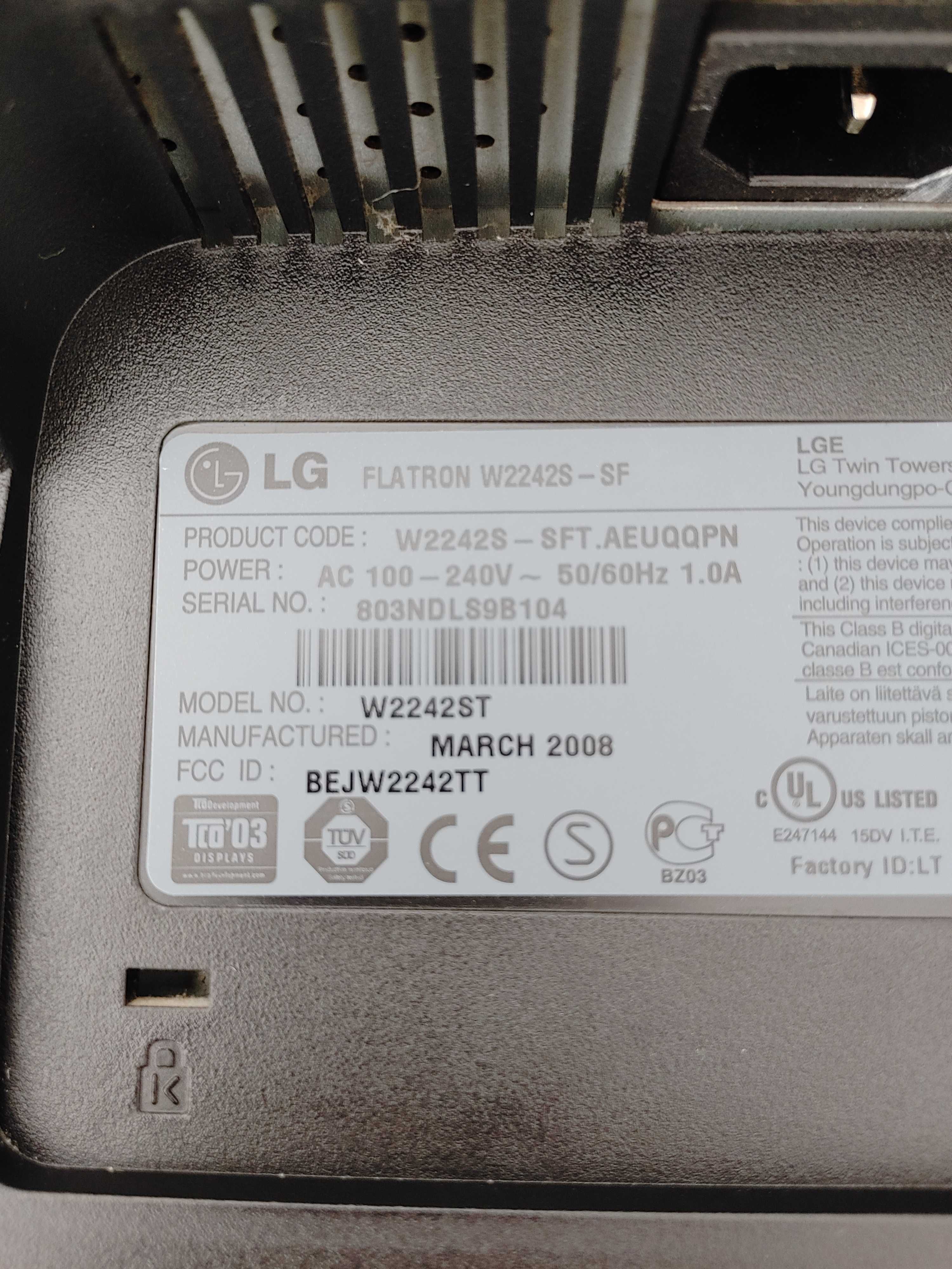 Monitor LCD LG W2242S Flatron