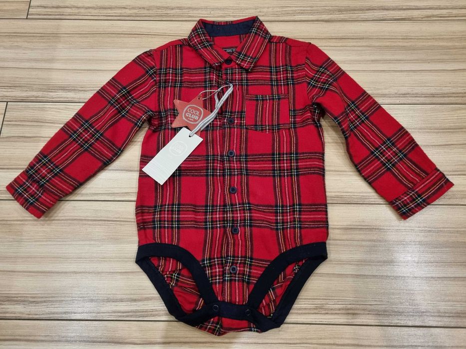 Koszula body 92 szkocka krata cool club Smyk