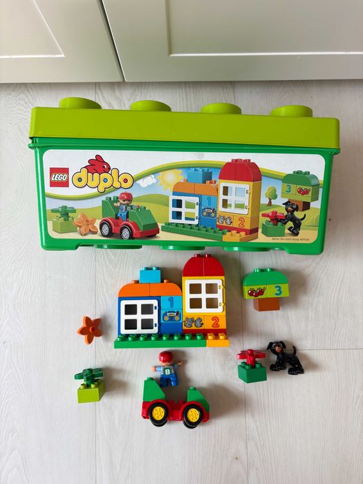 duży zestaw LEGO DUPLO 72 el 10572 pudełko 4 zwierzątka 3 figurki