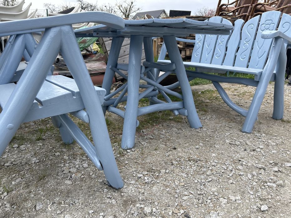 Zestaw komplet debowy z krzywymi nogami