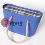 organizer OBAG STANDARD krata elegancka granatowy beż 2 kieszenie OMAY