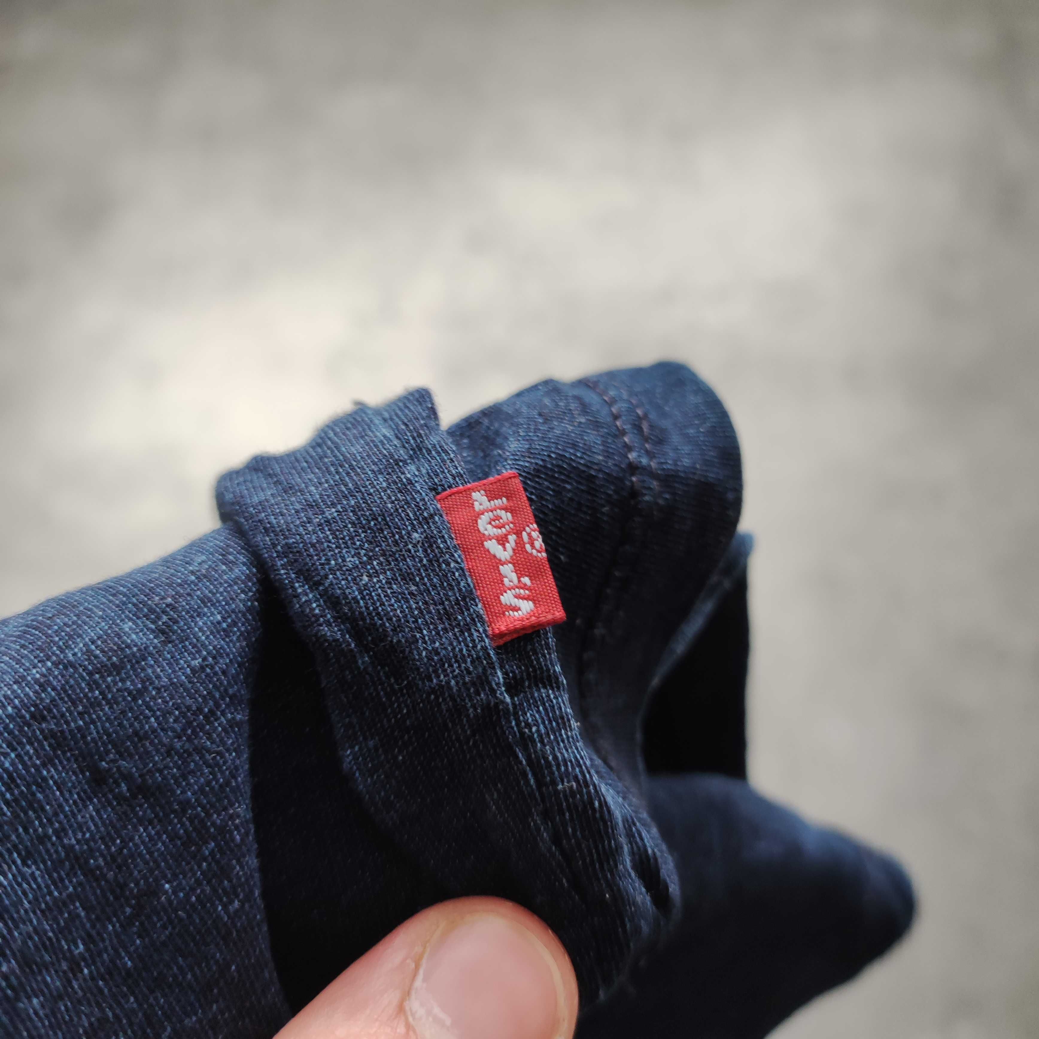 MĘSKA Koszulka PREMIUM Duże Logo a'la Jeans Levis 501 Granatowa