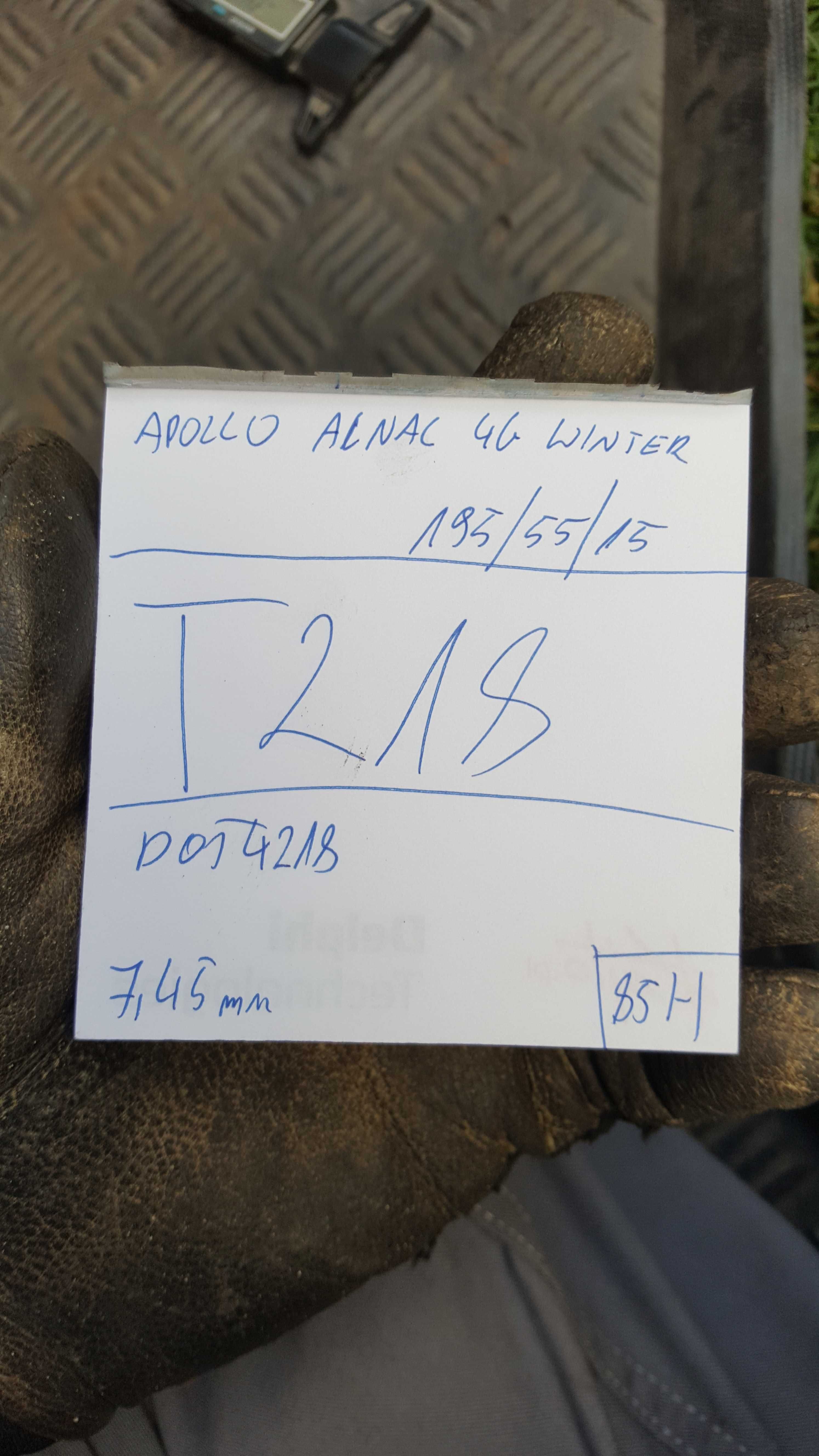 Apollo 195/55 r15 Alnac 4G Winter /// 7,5mm!!! MONTAŻ DOT4218