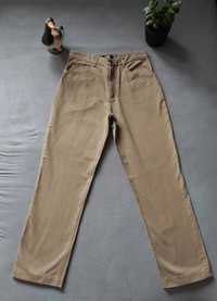 Beżowe spodnie bawełniane proste męskie