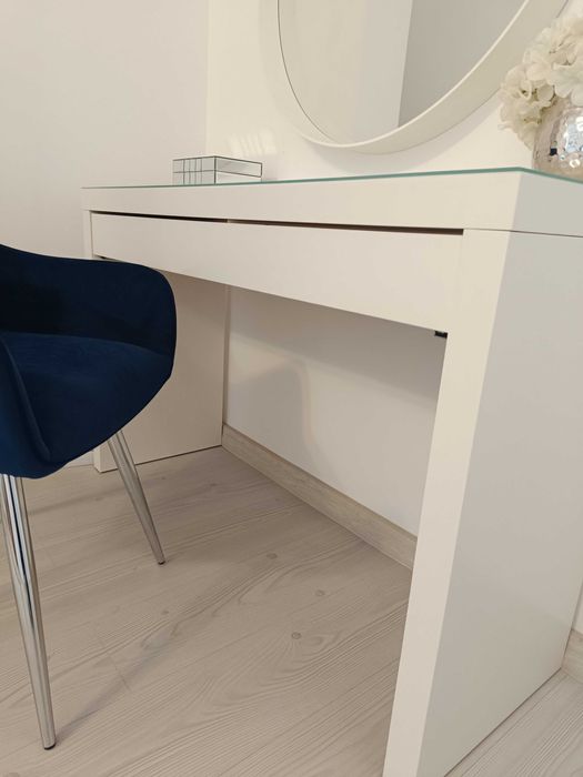 Toaletka i wkłady IKEA, Fotel welurowy , Lustro IKEA