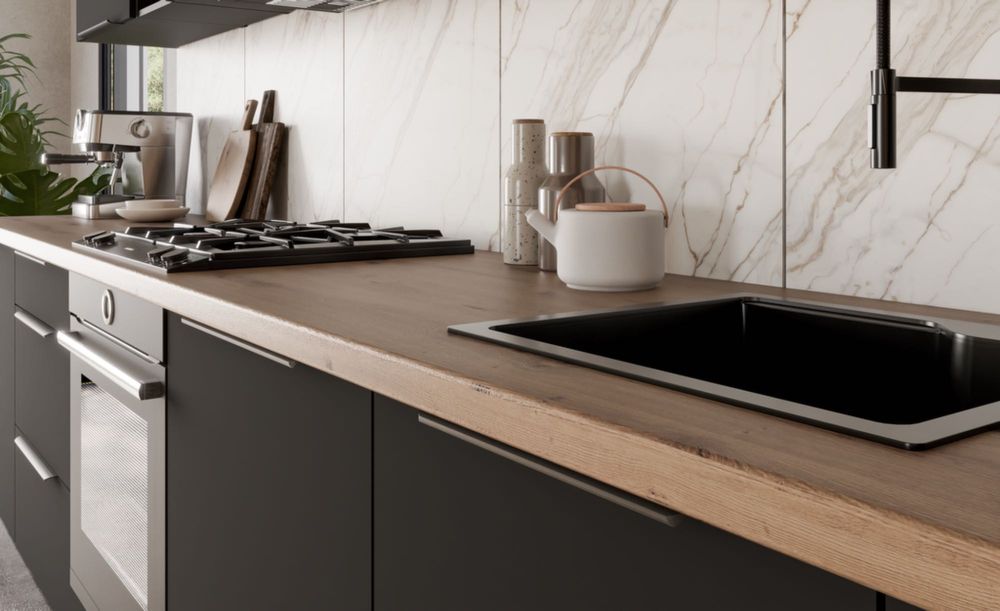 Meble kuchenne kuchnia CZARNA ANTYFINGER zestaw mebli MAT BLACK