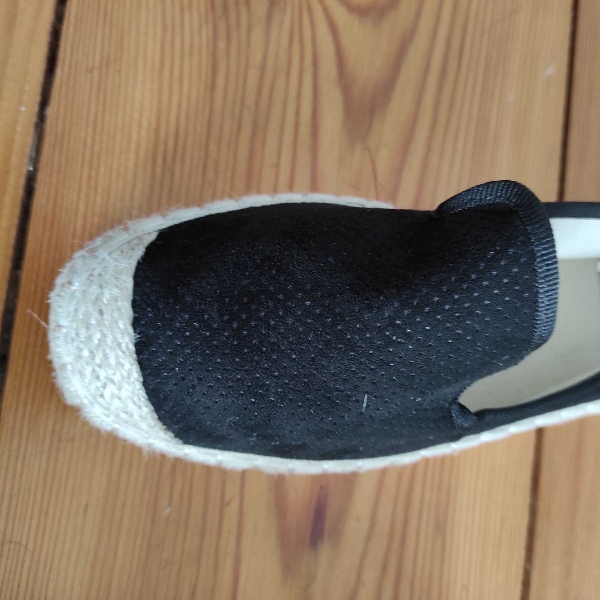 Czarne espadryle, buty rozmiar 37