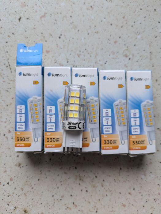Żarówka LED x5 G9 6000k 4W 350lm