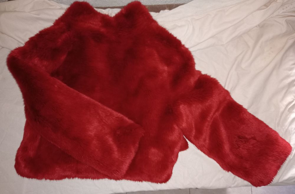 Casaco vermelho de pelo
