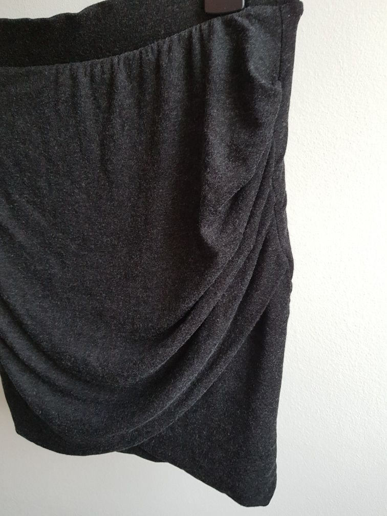 Spódnica ZARA mini drapowana krótka melanż M wiskoza 38