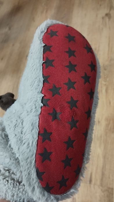 Kapcie pantofle buty świąteczne reniferami dl podeszwy zewnątrz 21 cm.