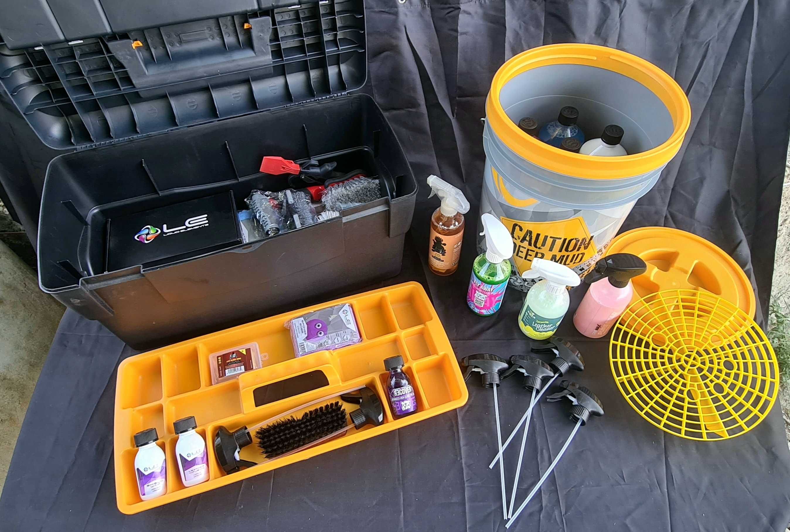 Conjunto de limpeza profissional para automóveis