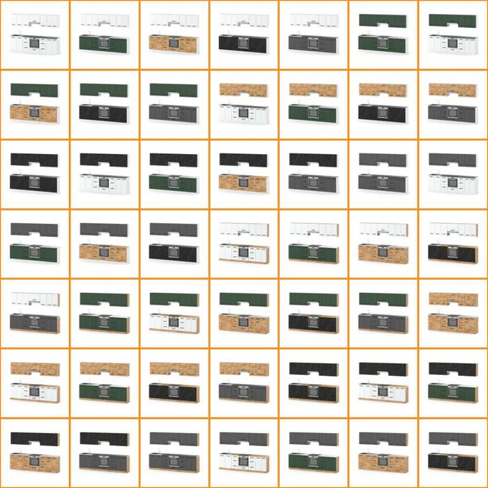 Zestaw Mebli Kuchennych Roma 2.8m Kuchnia Modułowa Nowoczesna Pojemna