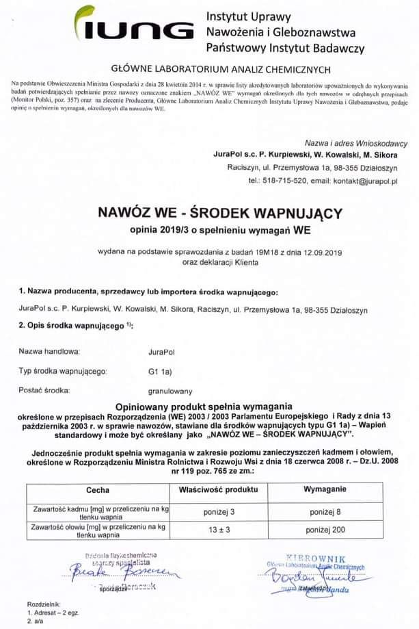 Wapno granulowane, wapno magnezowe granulowane, wapno z humusem