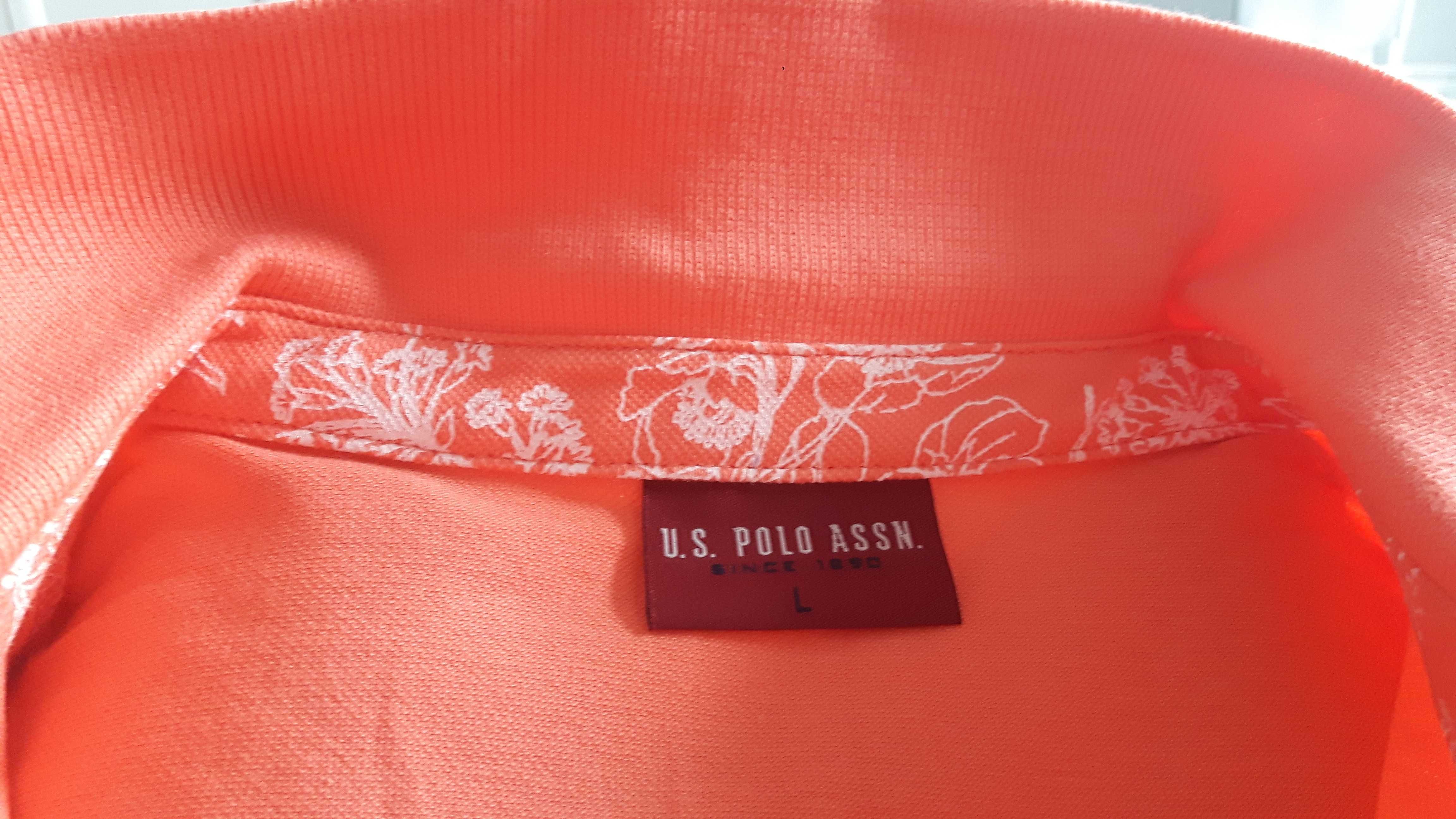 Koszulka polo nowa U.S. Polo ASSN pomarańczowa, rozm. L