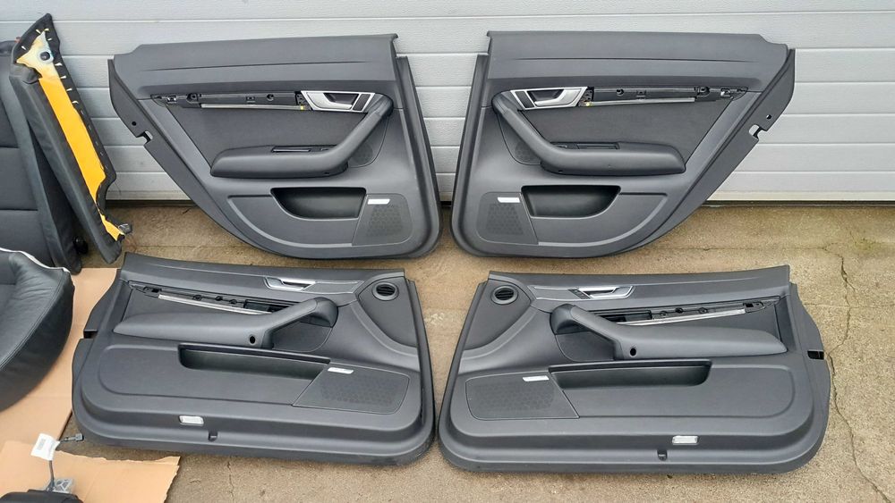 Czarne fotele półskóry S-line półskórzane wnętrze - AUDI A6 C6 / S6 C6