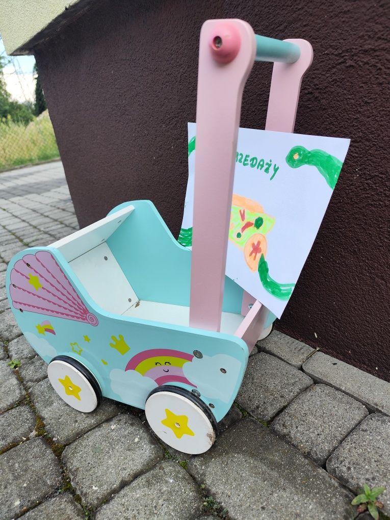 Wózeczek dziecięcy drewniany