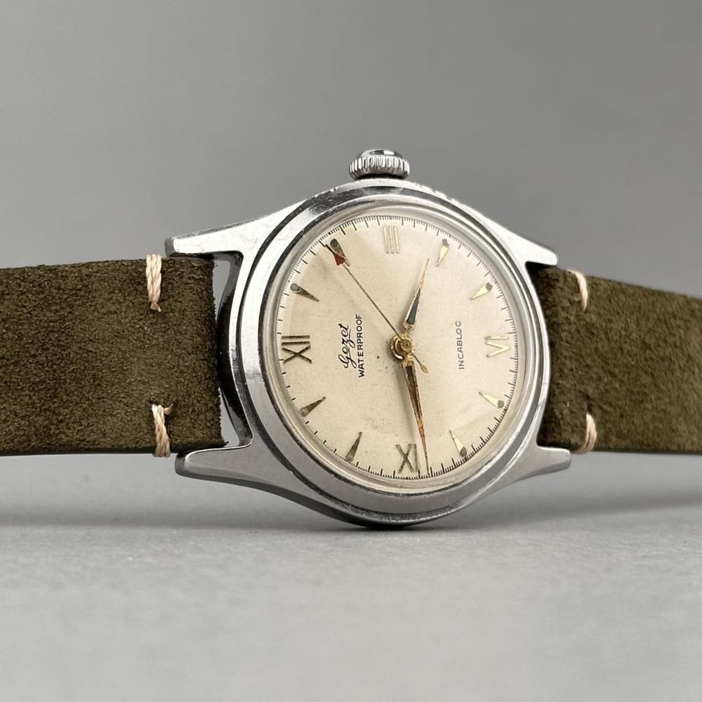 Zegarek vintage Geret – Roman | jasna tarcza | ręczny naciąg | Swiss