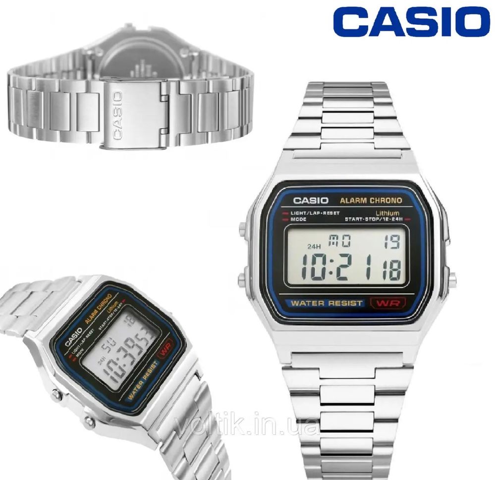 Годинник Casio A158WA-1/Оригінальний годинник Casio/Чоловічий годинник