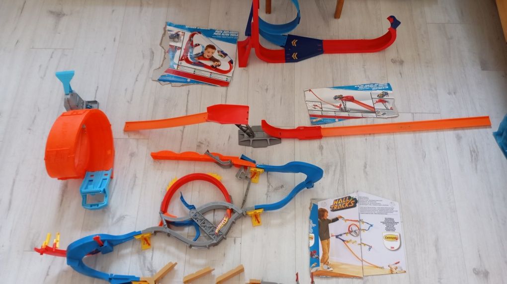 HOT WHEELS ACTION ZESTAW TORÓW podwójna  wyrzutnia, track build