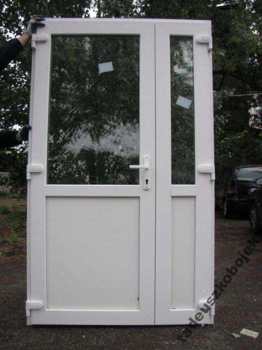 Drzwi PCV 180 X 210 białe sklepowe KLAMKA GRATIS od ręki LUBLIN